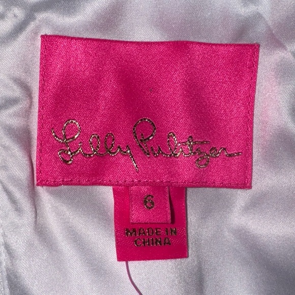 Lilly Pulitzer Ritamarie Ruffle Dress Resort White Flora Faille Sz 6 NWT - Picture 8 of 16